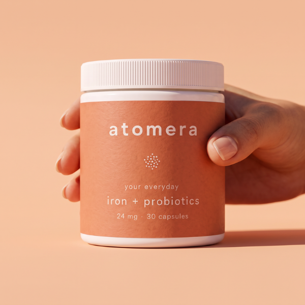 atomera daily — iron + probiotic, 30 capsules
